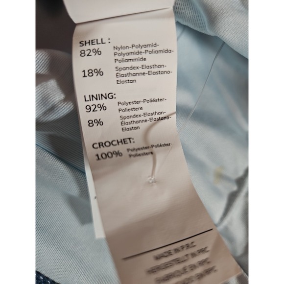 Womens Cupshe Grey/blue Bathing Suit Bikini Top. L - Picture 4 of 4